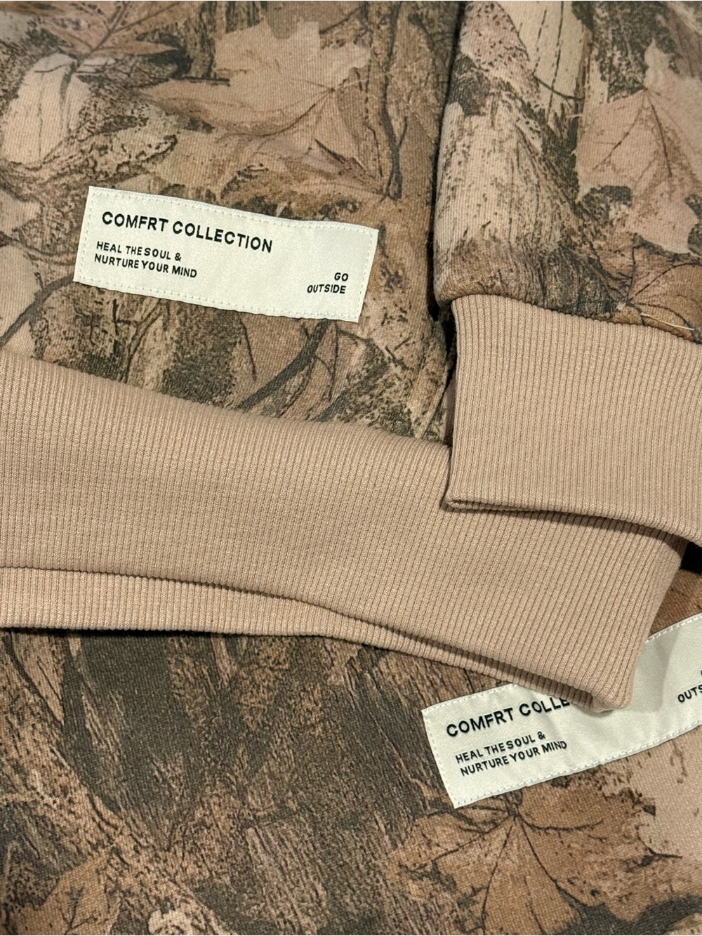 Comftr Women's Hooded Jumpsuit in Beige Camouflage - Picture 2 of 4